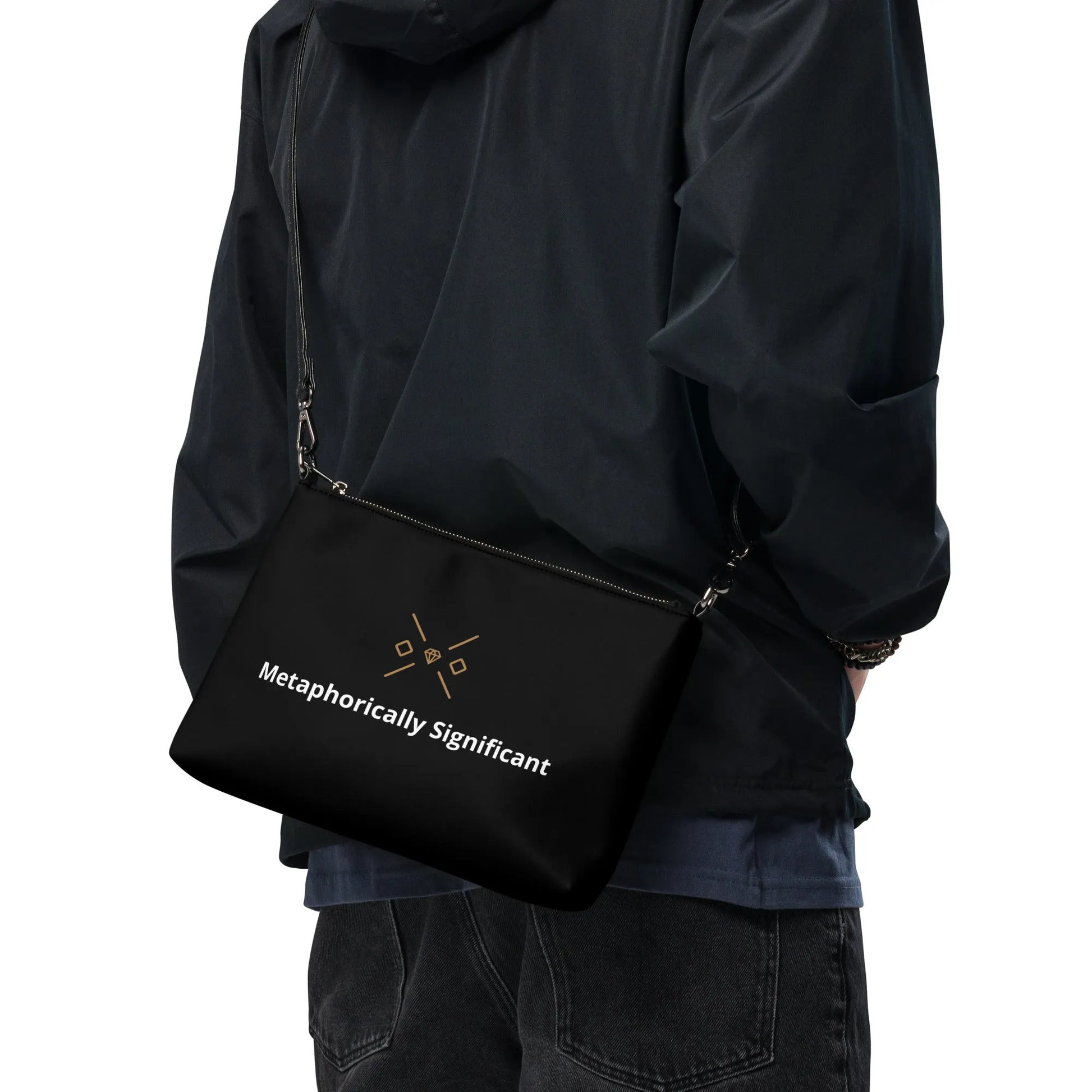 Black Crossbody bag | Unisex | Faux Leather | Metaphorically Significant Collection