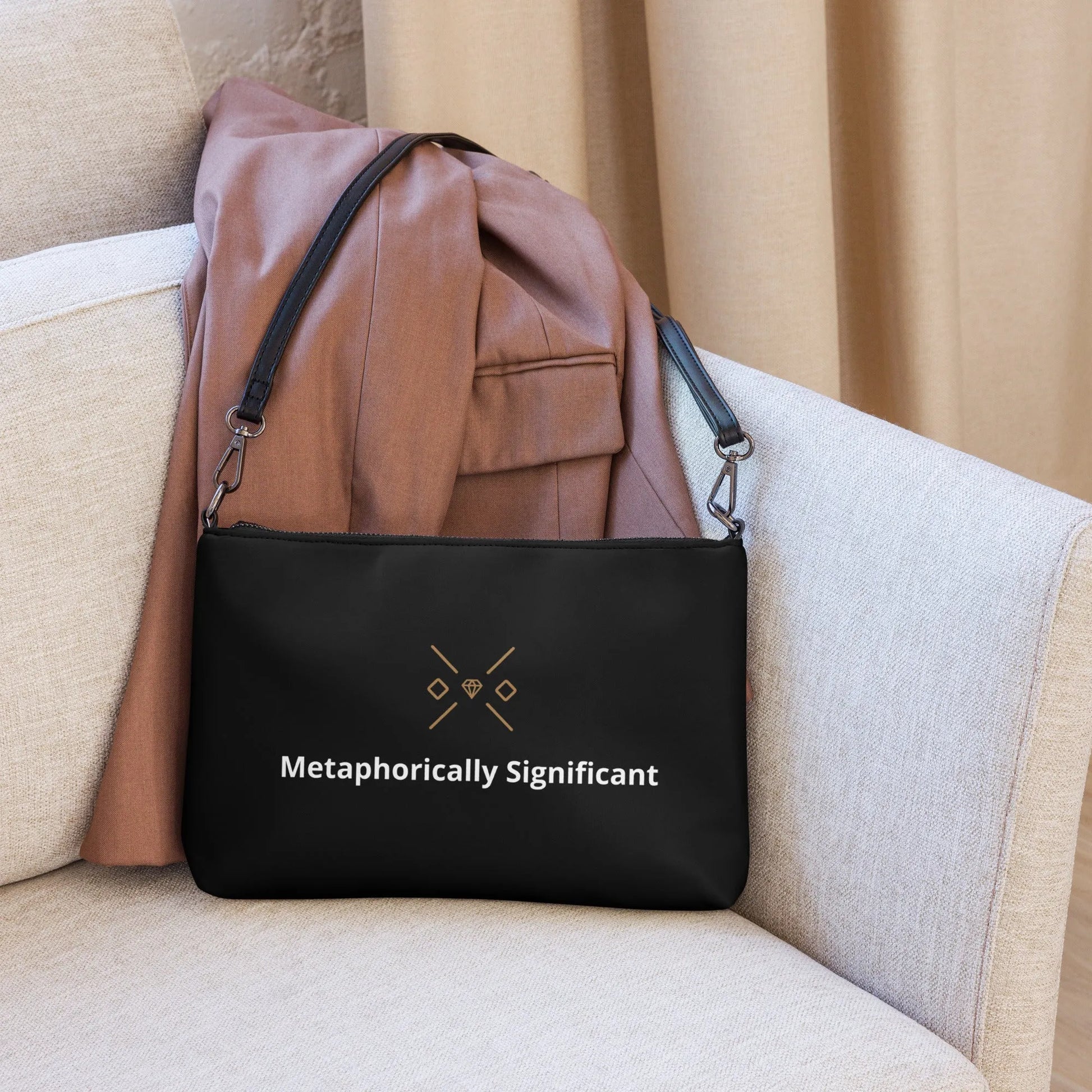 Black Crossbody bag | Unisex | Faux Leather | Metaphorically Significant Collection