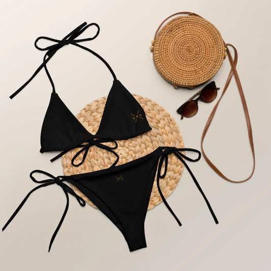 Black String Bikini | Eco-Friendly Recycled Polyester | Metaphorically Significant Collection