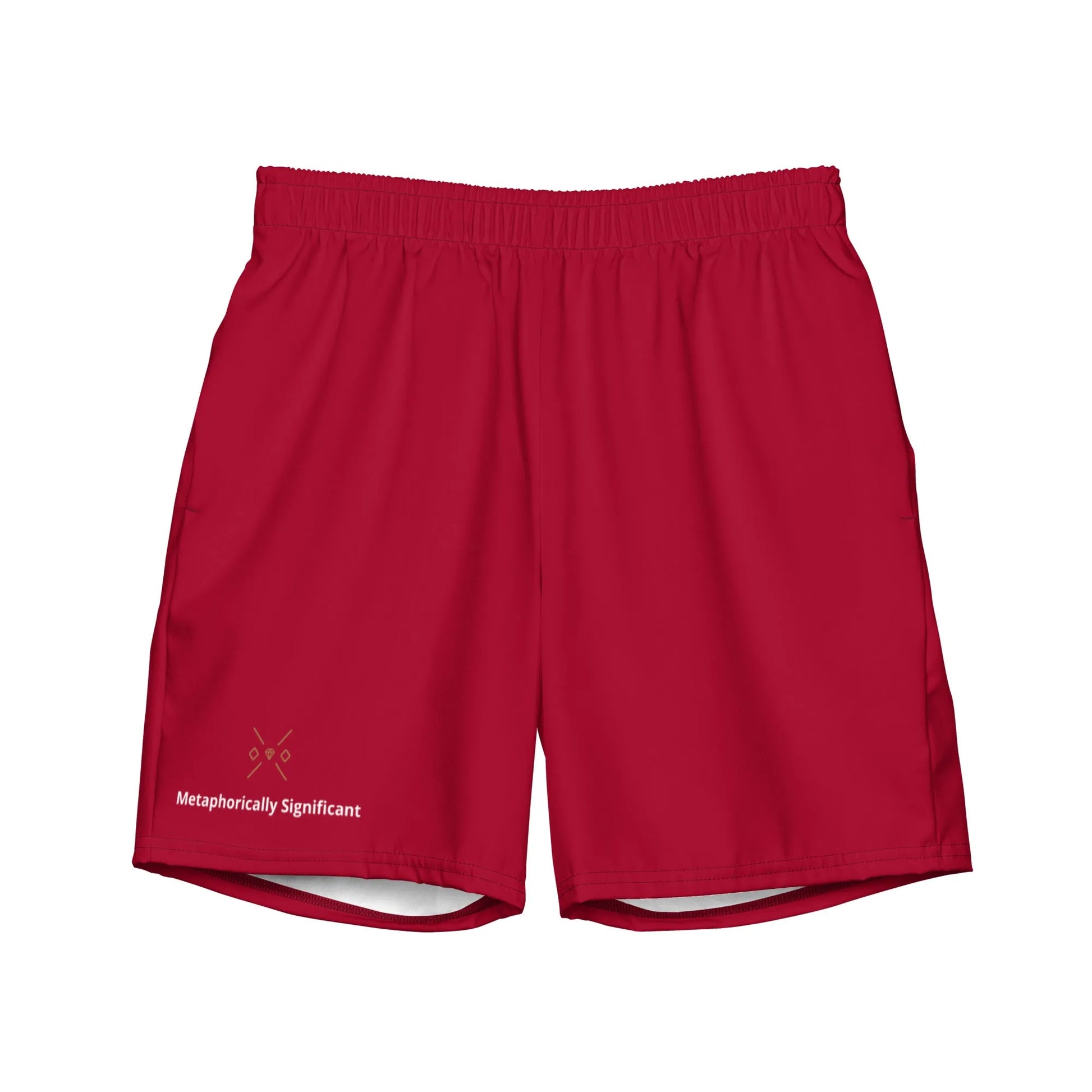 Men's Red Swim Trunks | Eco-Friendly Recycled Polyester | Metaphorically Significant Collection