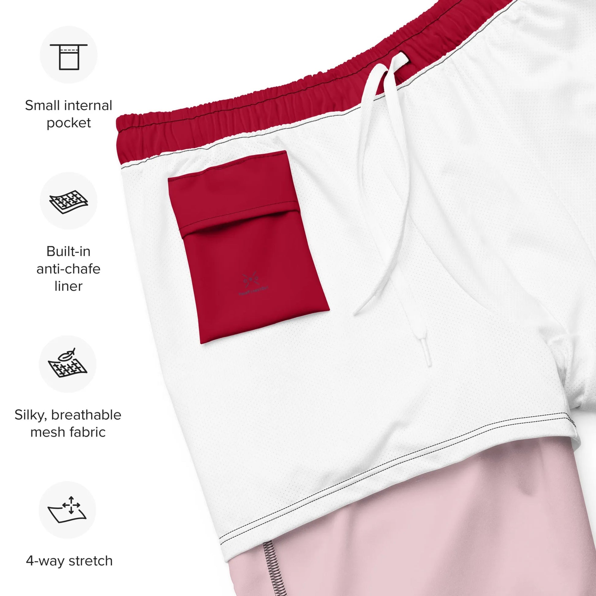 Men's Red Swim Trunks | Eco-Friendly Recycled Polyester | Metaphorically Significant Collection