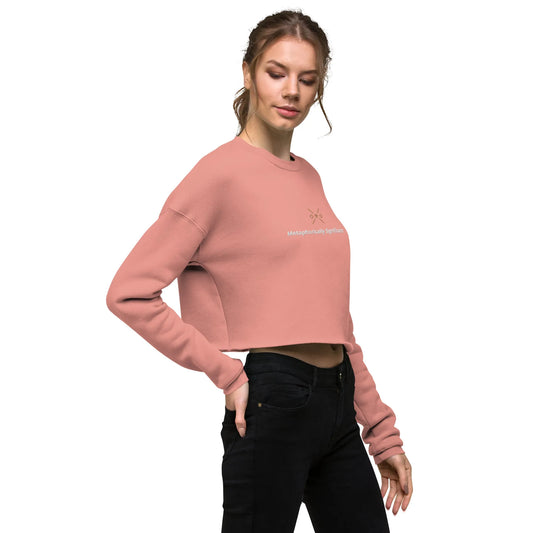 Light Colored Embroidered Crop Sweatshirt | Metaphorically Significant Collection