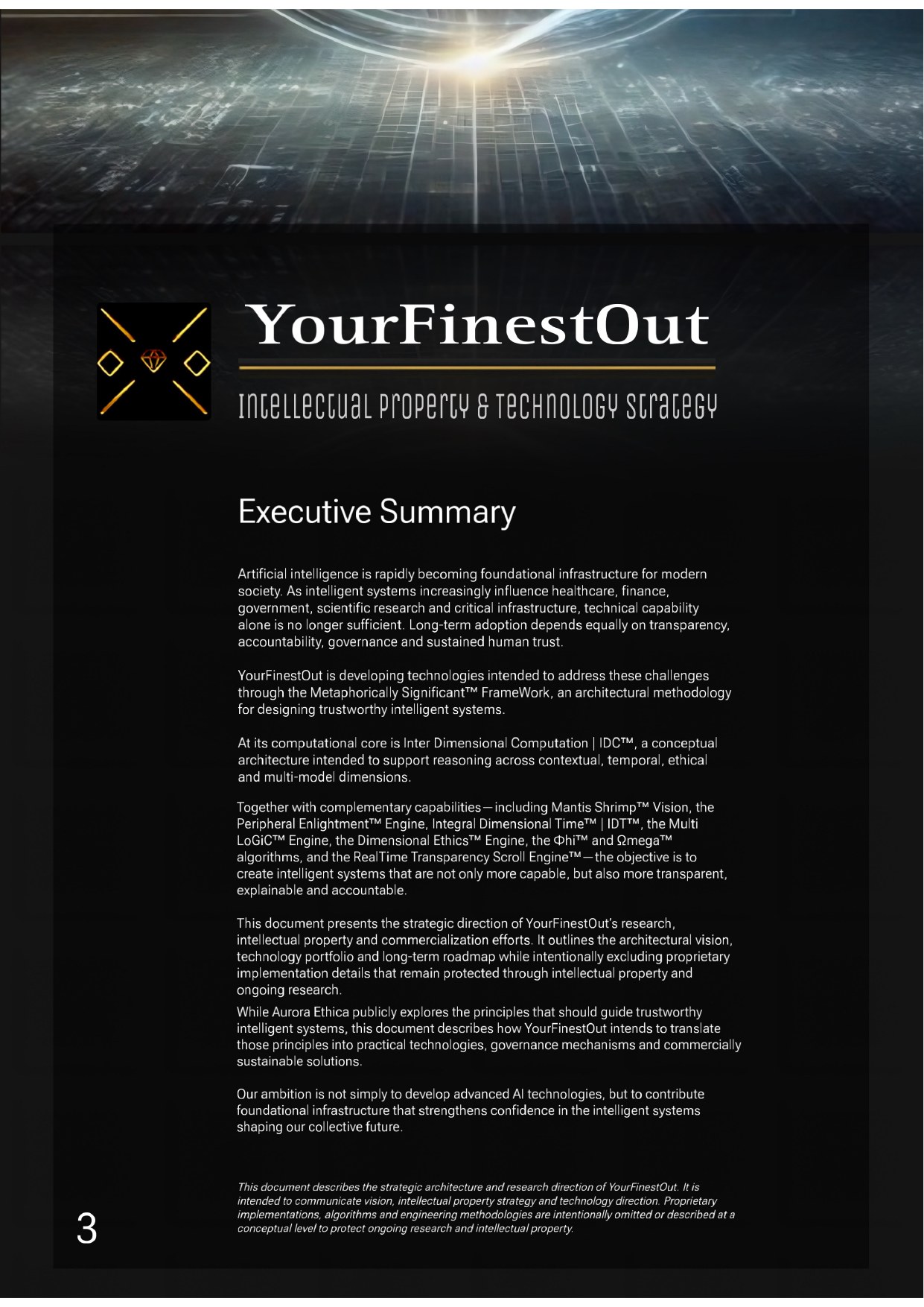 YourFinestOut, IP & Technology Strategy, frame 3