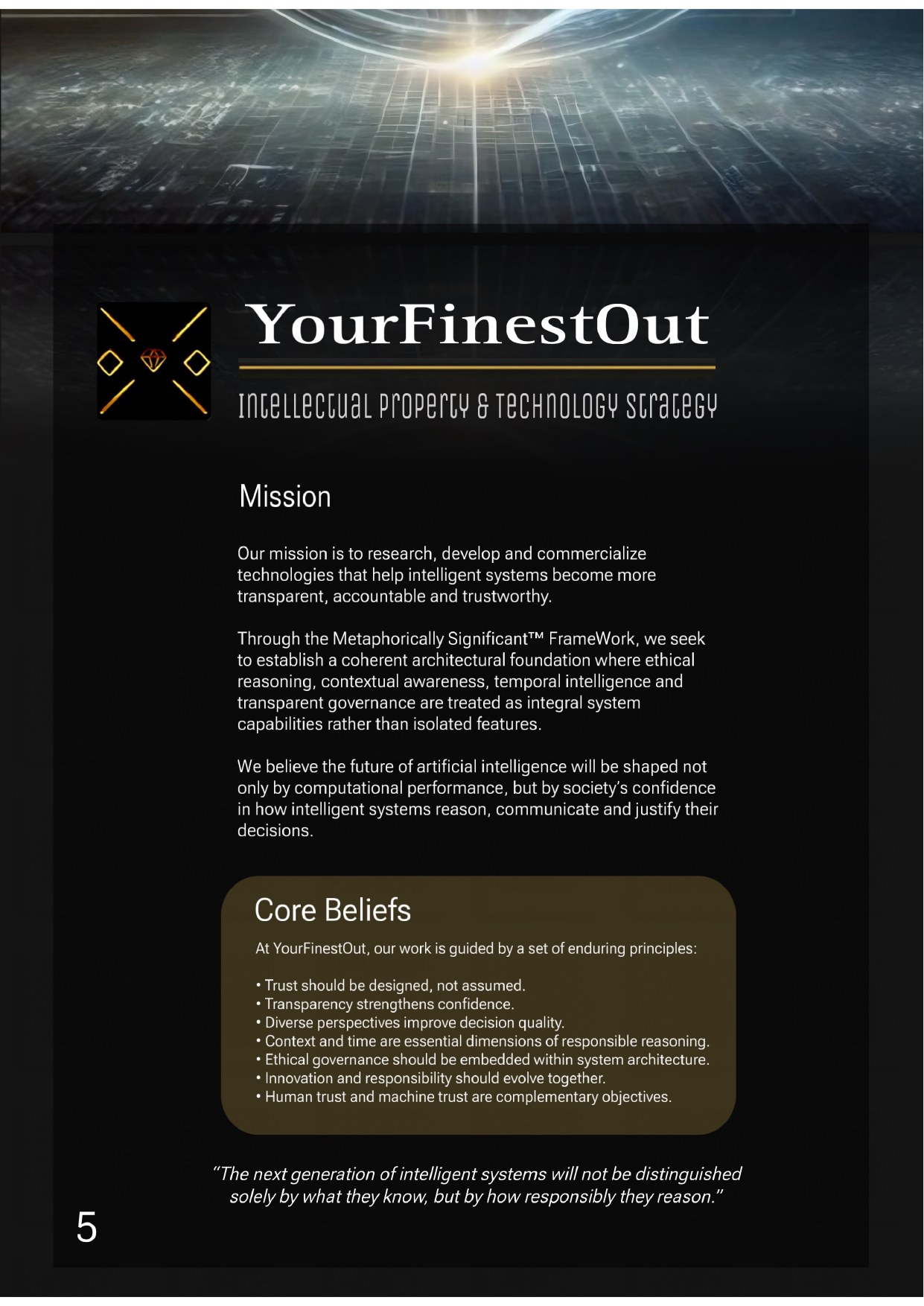 YourFinestOut, IP & Technology Strategy, frame 5